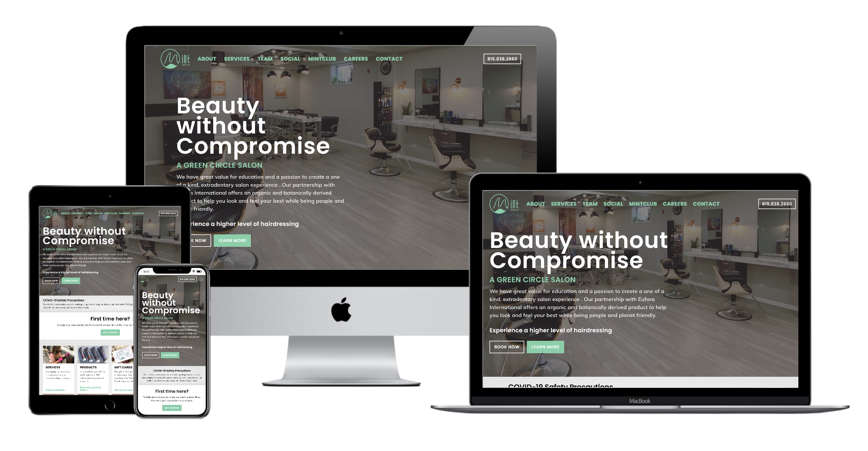 Mint Salon Responsive Website